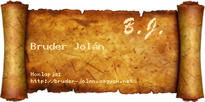 Bruder Jolán névjegykártya